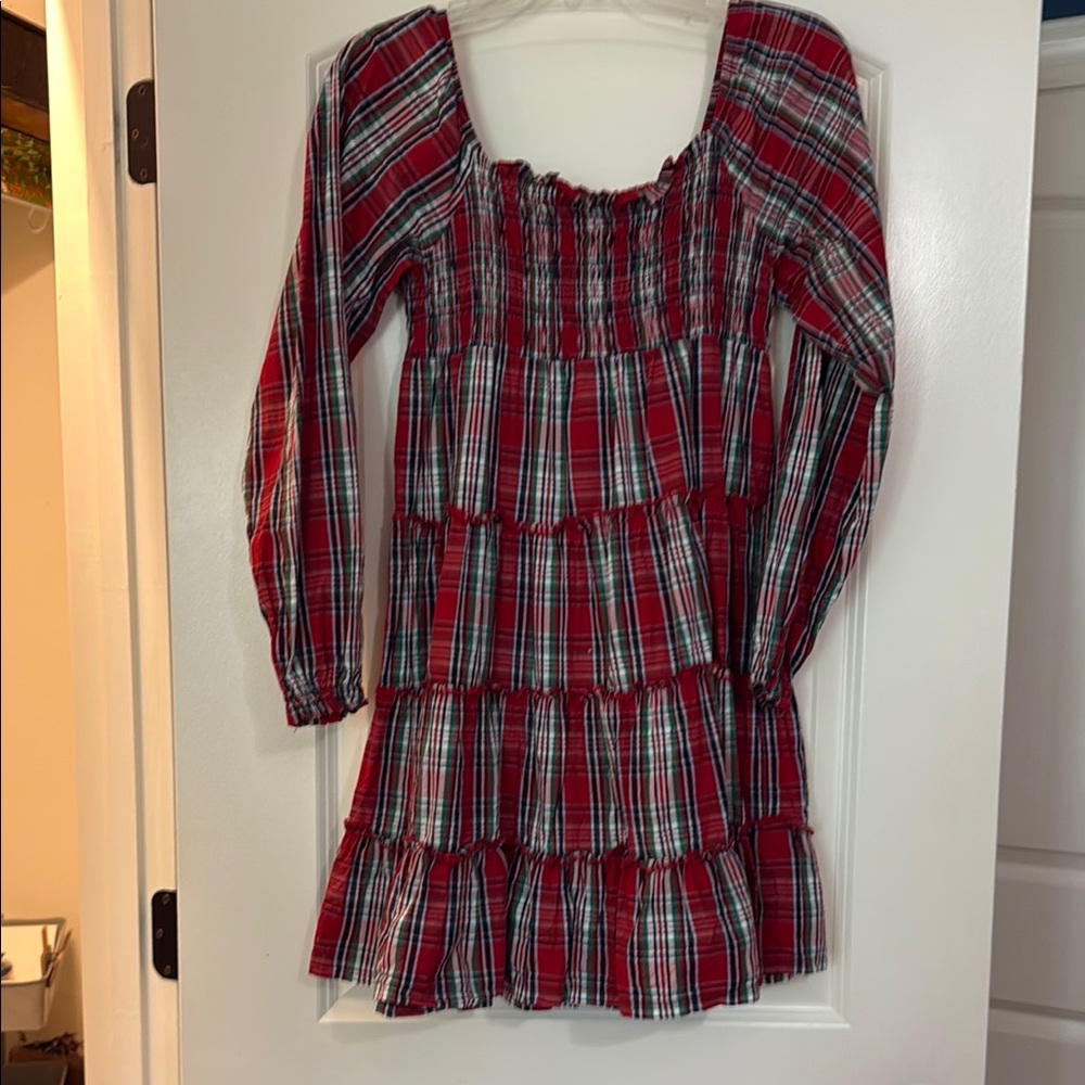 Plaid Red Kids Casual Dress